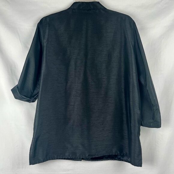 Caroline Rose Button Down 3/4 Sleeve Tunic Blouse - Picture 3 of 12